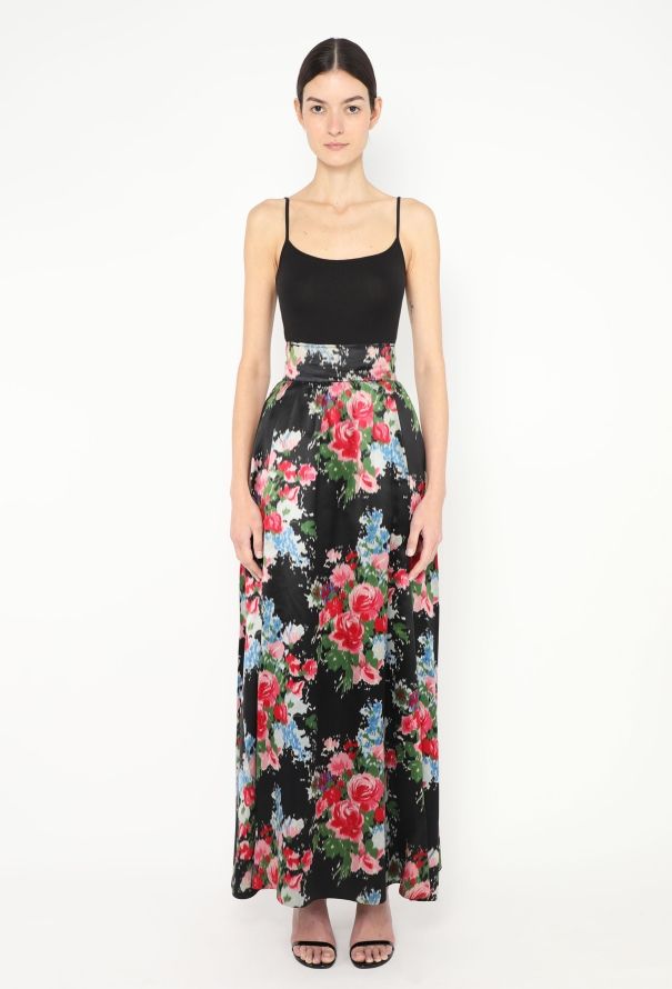 Saint Laurent RARE 1972 Ruffled Velvet Floral Ensemble - 2