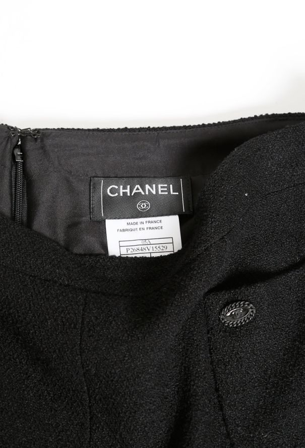Chanel Bouclé Pleated Wool Skirt - 4
