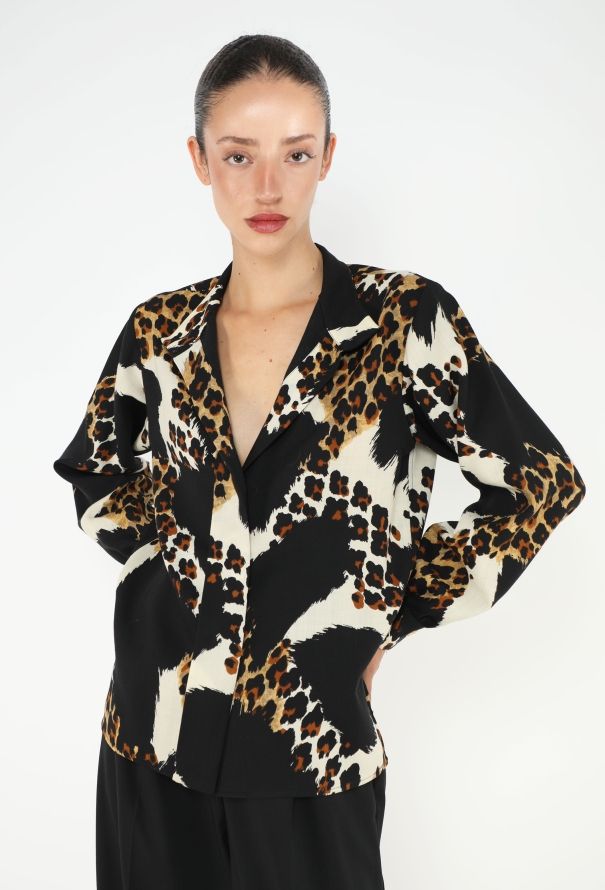 Saint Laurent F/W 1990 Leopard Print Blouse - 3