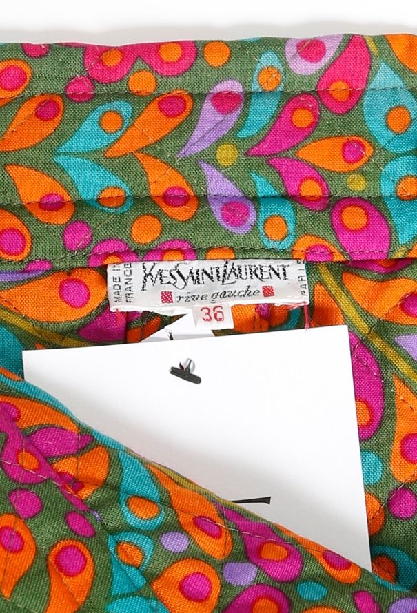 Saint Laurent Vintage Floral Quilted Wrap Skirt - 4