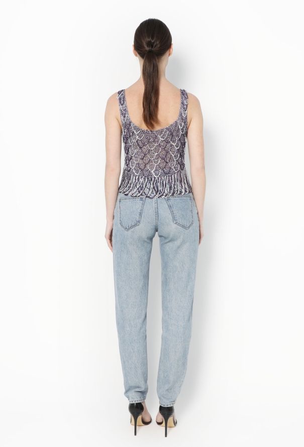 Azzaro STUNNING 1973 Metallic Chainmail Top - 5