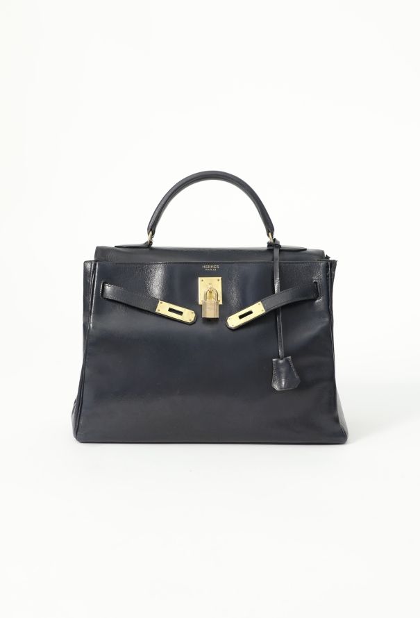 Hermès '60s Navy Box Kelly 32 Retourné - 2