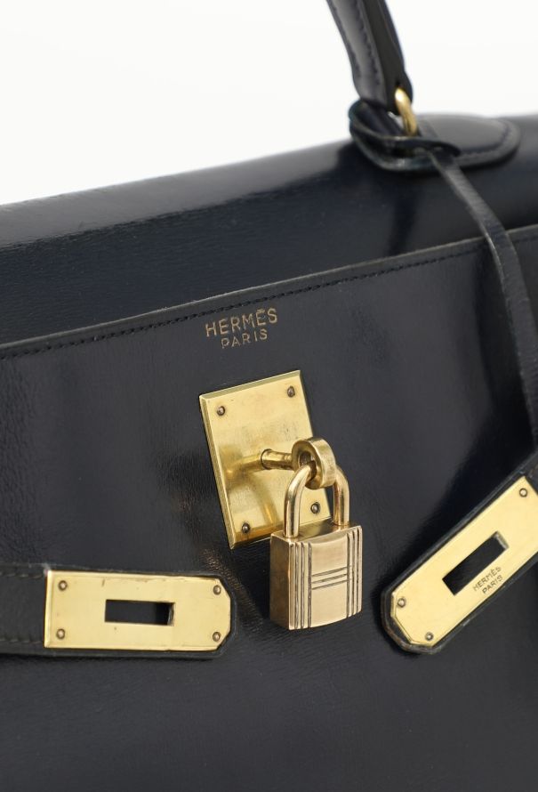 Hermès '60s Navy Box Kelly 32 Retourné - 12