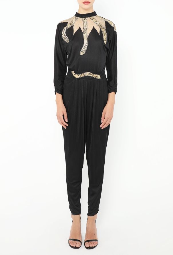 '80s Belted Mesh Snake Jumpsuit - 3