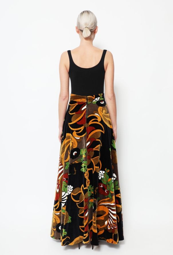 60s Velvet Maxi Skirt - 3