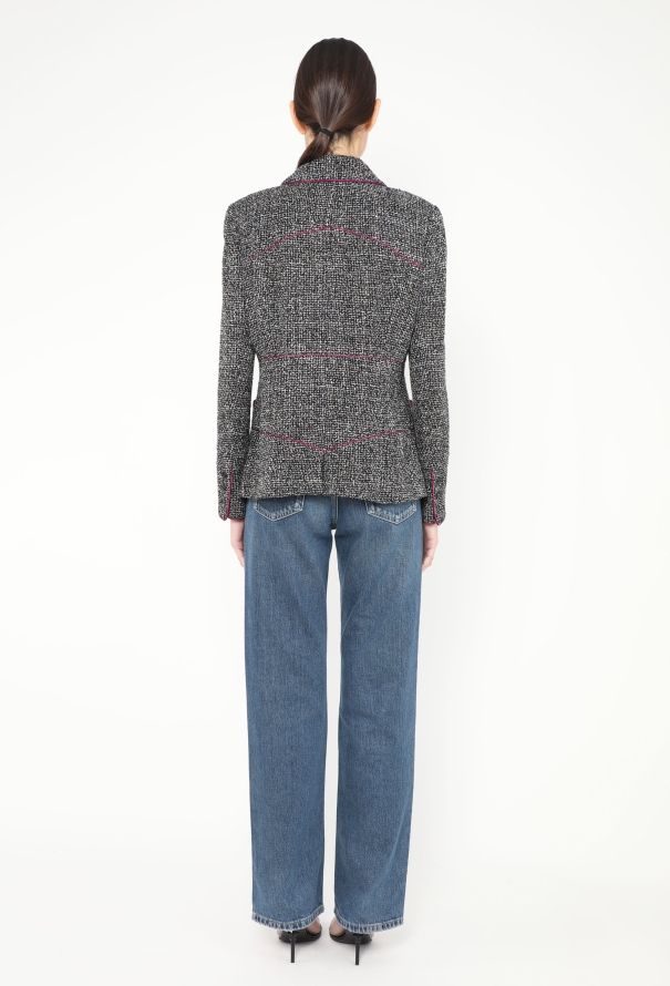 Chanel Silk Trim Tweed 'CC' Jacket - 5