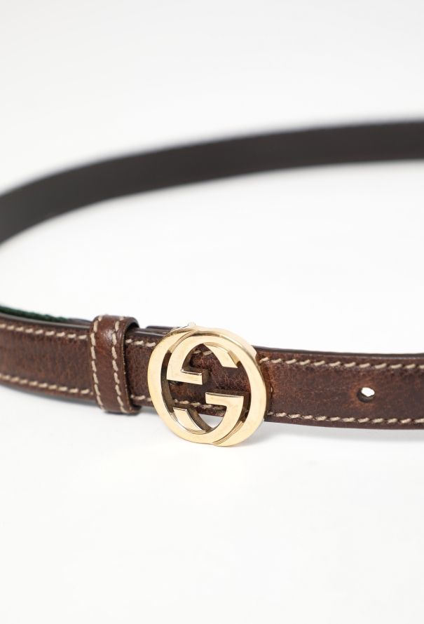 Gucci Vintage 'GG' Striped Belt - 4