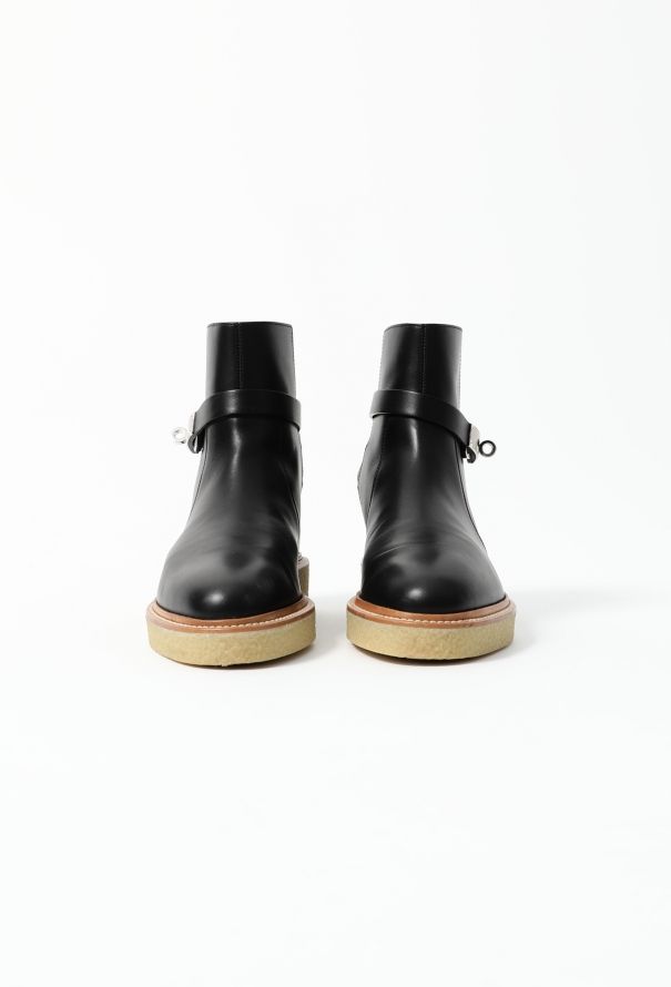 Hermès Leather Kelly Buckle Boots - 3