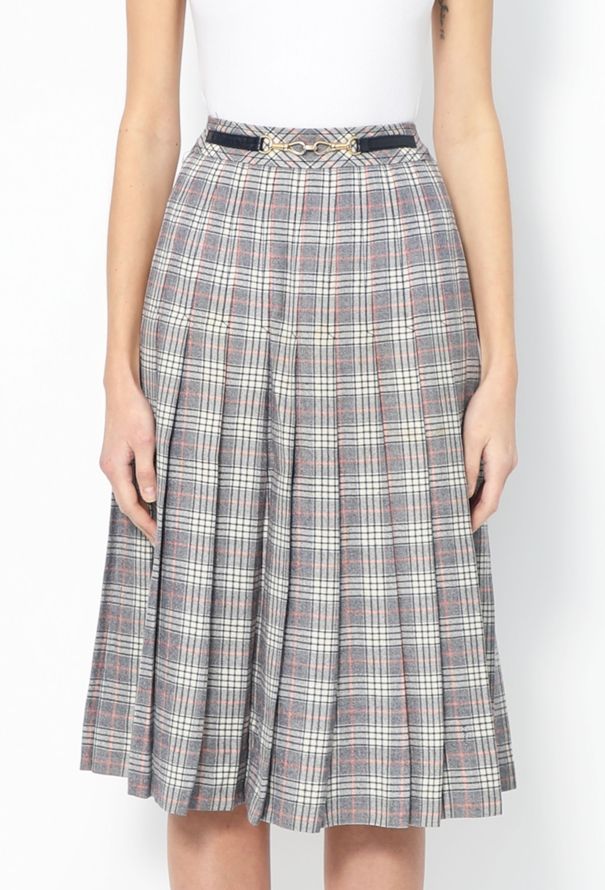 Céline '70s Pleated Horsebit Skirt - 2