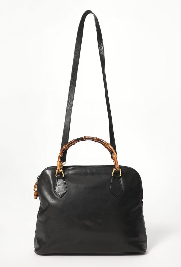 Gucci Vintage Black Bamboo Bag - 2