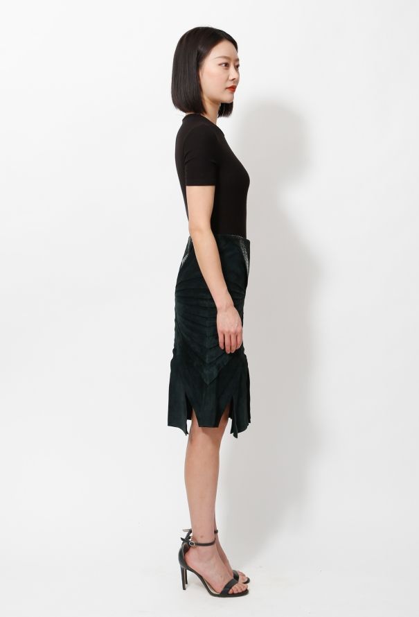 Gucci F/W 2004 Suede & Python Skirt - 5