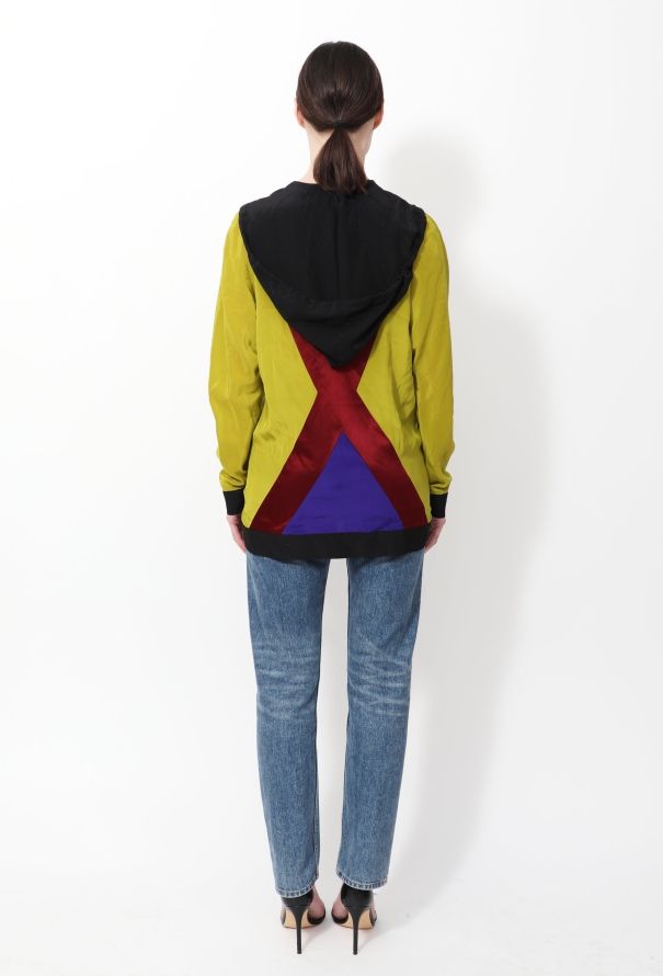 Jean Paul Gaultier 2007 Colorblock Hooded Silk Top - 4
