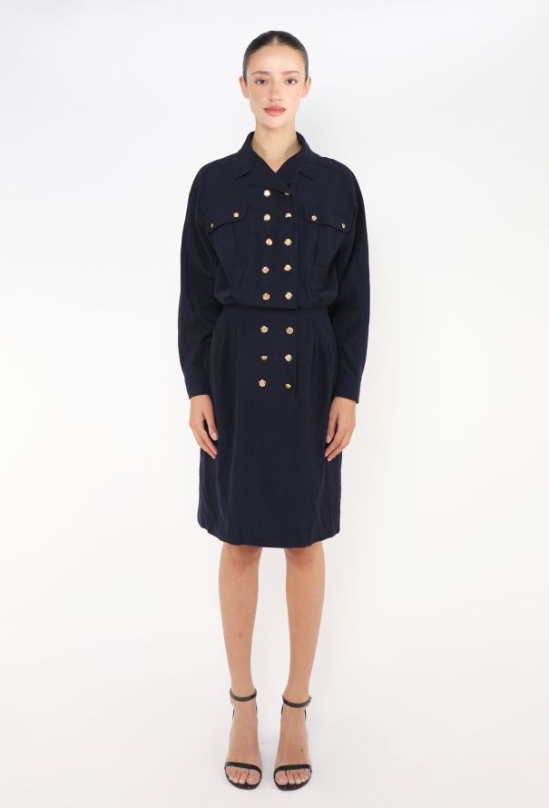 Chanel S/S 1989 Double-Breasted 'CC' Dress - 5