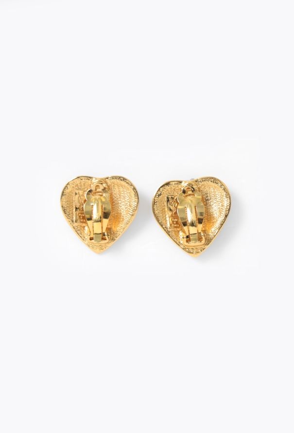 Saint Laurent Vintage Arabesque Heart Clip Earrings - 3