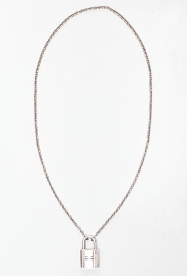 Hermès Vintage Sterling Silver "Cadenas" Kelly Lock Necklace - 2