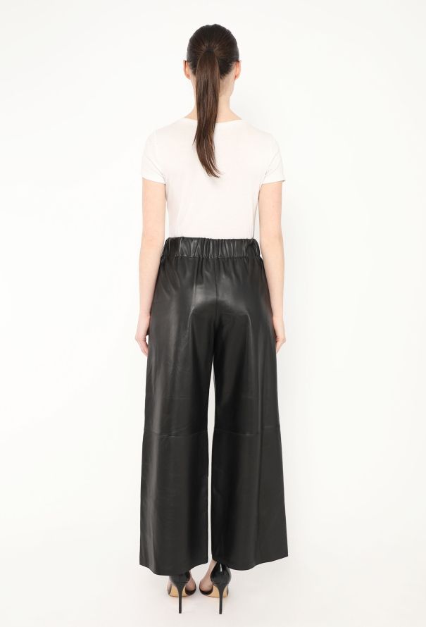 Loewe F/W 2019 Wide-Leg Lambskin Trousers - 5