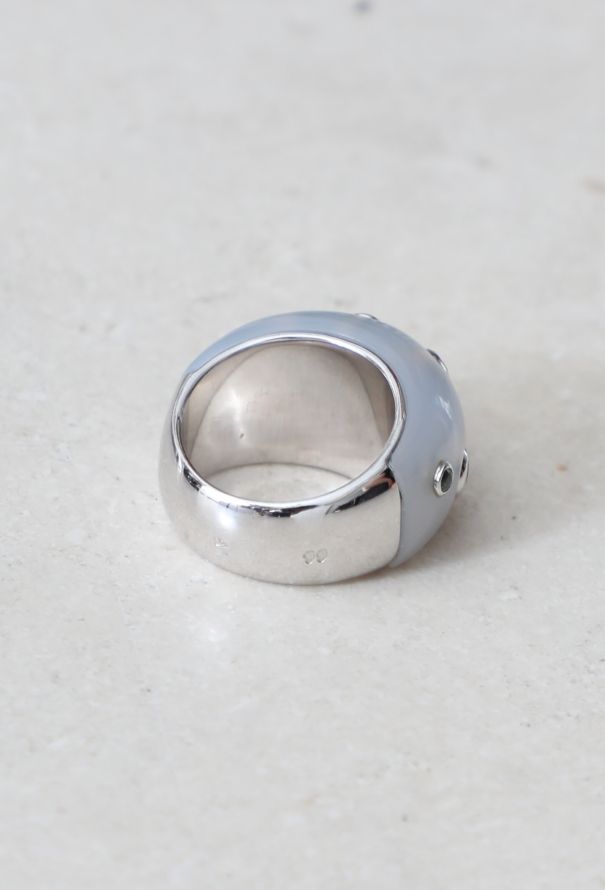 Vintage Fine Jewelry Mathon 18K Gold Chalcedony Ring - 4