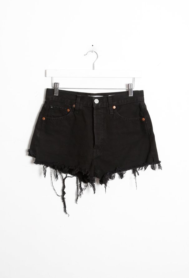 Re/Done Distressed Denim Shorts - 6
