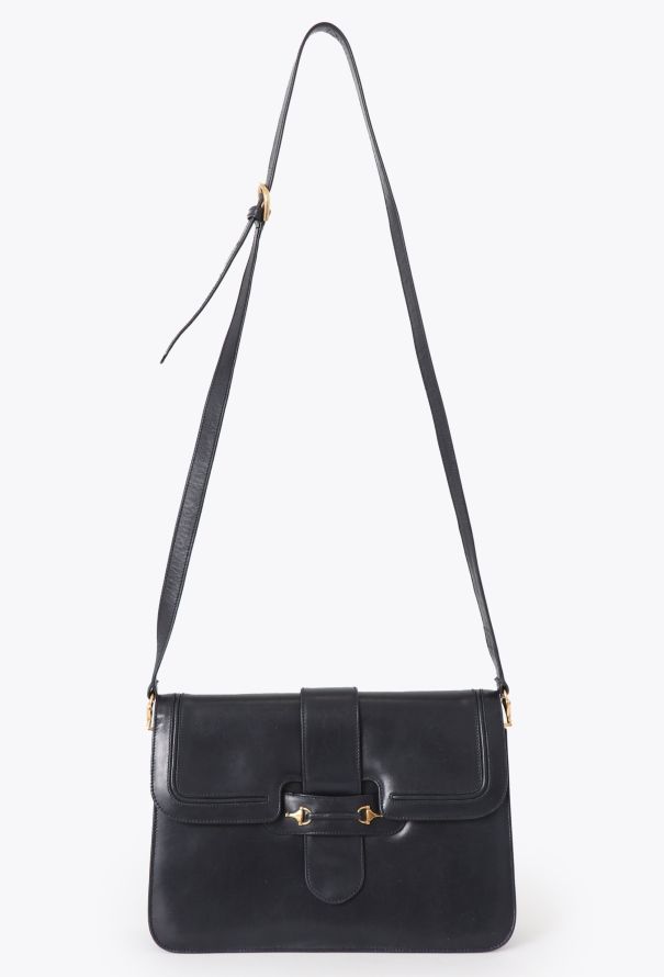 Gucci '70s Navy Horsebit Shoulder Bag - 1