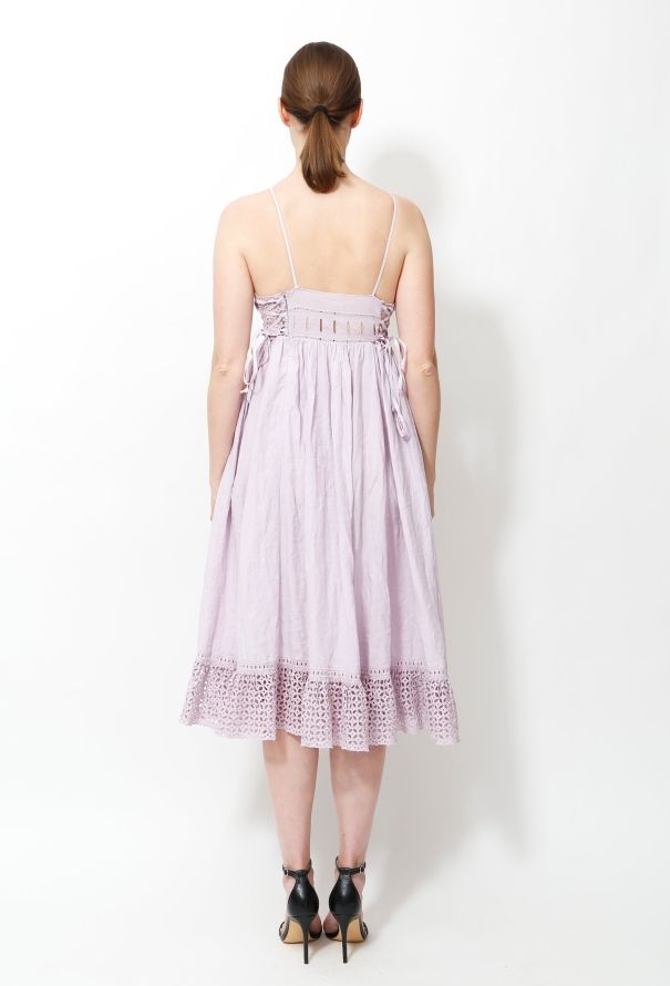 Balenciaga 2004 Flared Eyelet Dress - 4