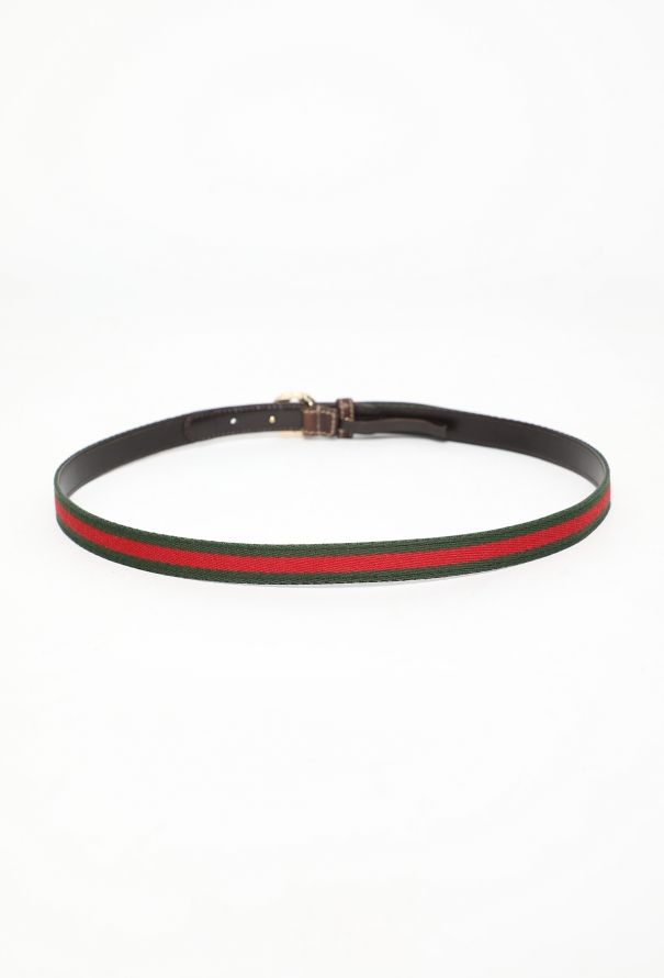 Gucci Vintage 'GG' Striped Belt - 2