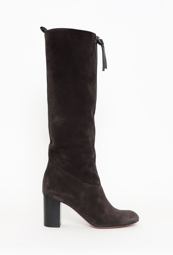 Chloé Suede Zip Boots - 1