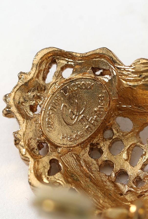 Christian Lacroix '90s Sculpted Heart Clip Earrings - 4