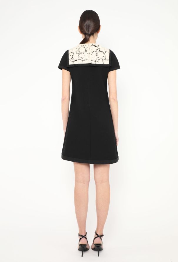 Saint Laurent Haute Couture 1966 Guipure Trim Wool Dress - 4