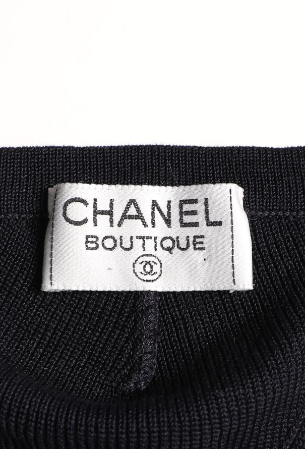 Chanel 1995 Navy Ribbed Bralette - 3