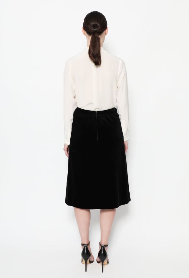 Céline Vintage Triomphe Velvet Skirt - 3