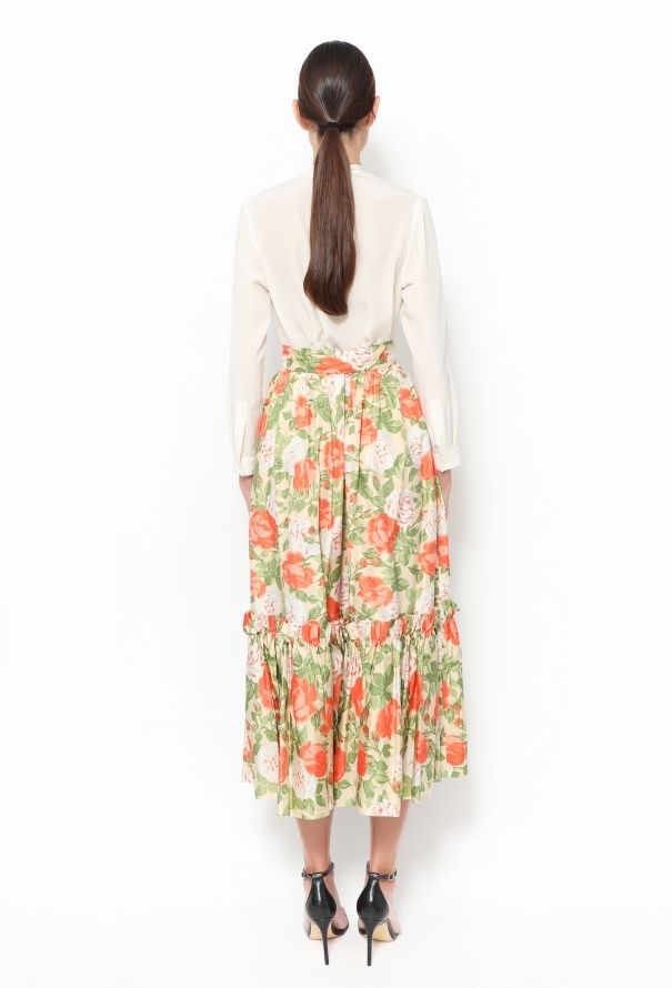 Saint Laurent COLLECTOR 1977 Belted Silk Peasant Skirt - 4