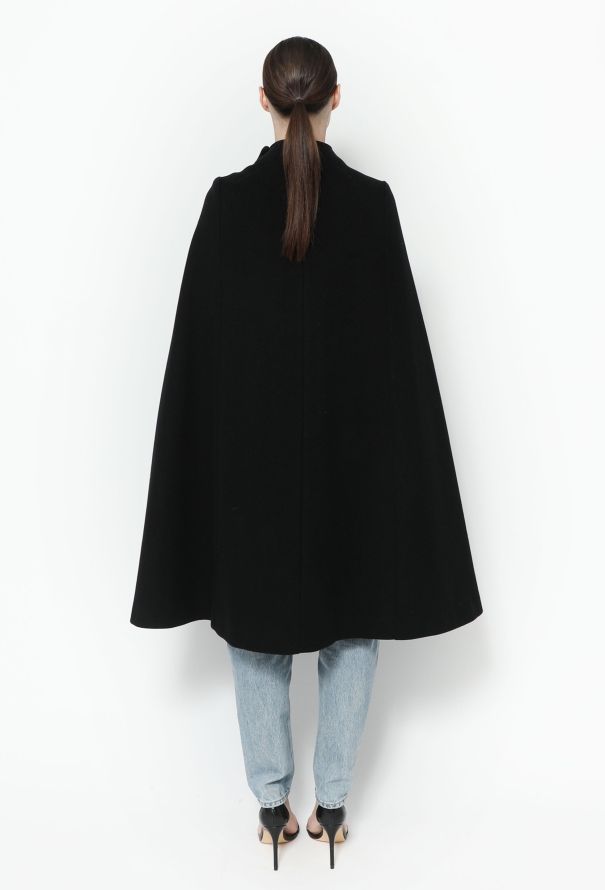 Flared Wool Button Cape - 4