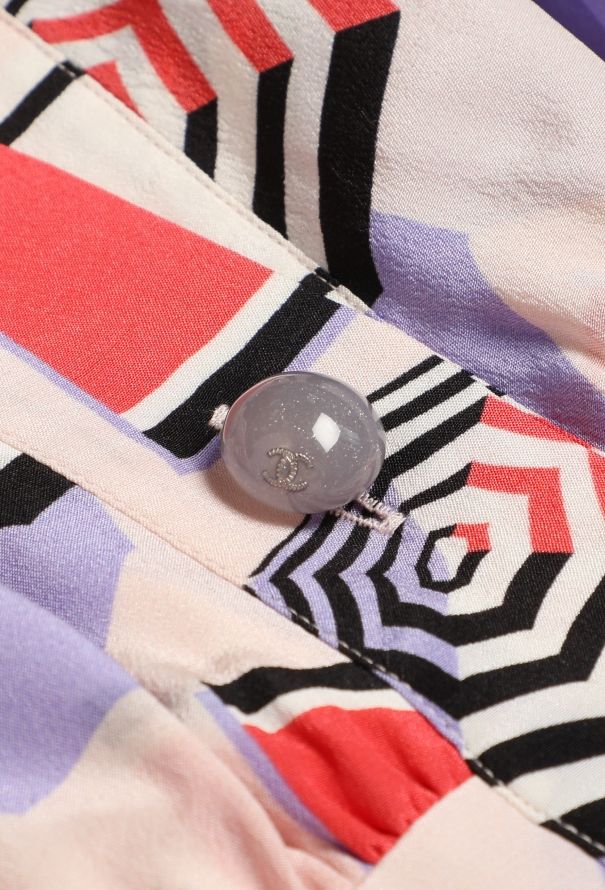 Chanel S/S 2019 Printed Silk Blouse - 7