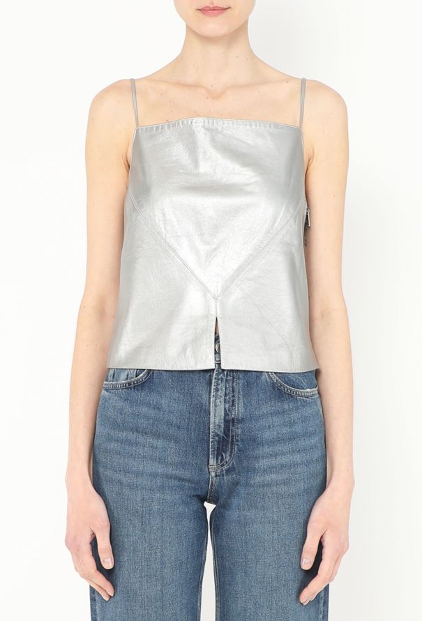 Chanel 1999 Metallic Leather Top - 3