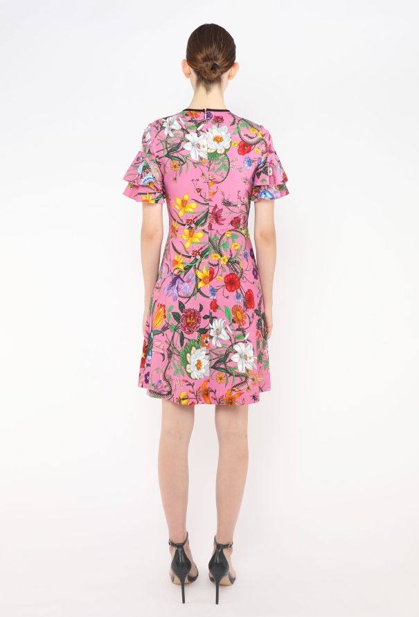 Gucci Floral Print Bowtie Dress - 4