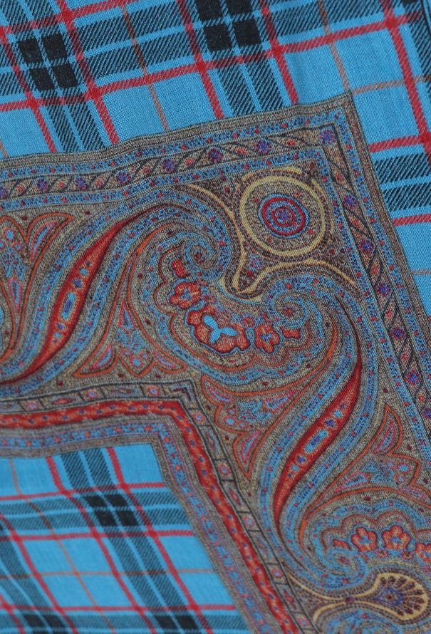 Saint Laurent '70s Paisley Checkered Scarf - 7