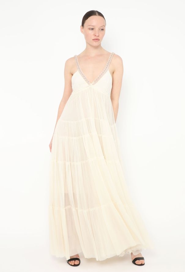 Jean Paul Gaultier Ruched Chainlink Mesh Gown - 1