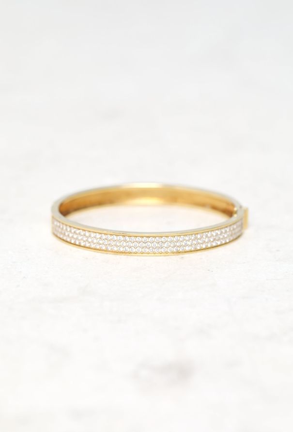 Vintage Fine Jewelry 18k Yellow Gold & Diamond Bangle - 1