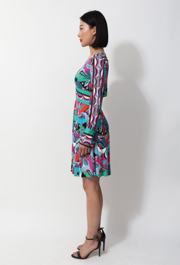 Emilio Pucci Graphic Printed Flared Dress - 4