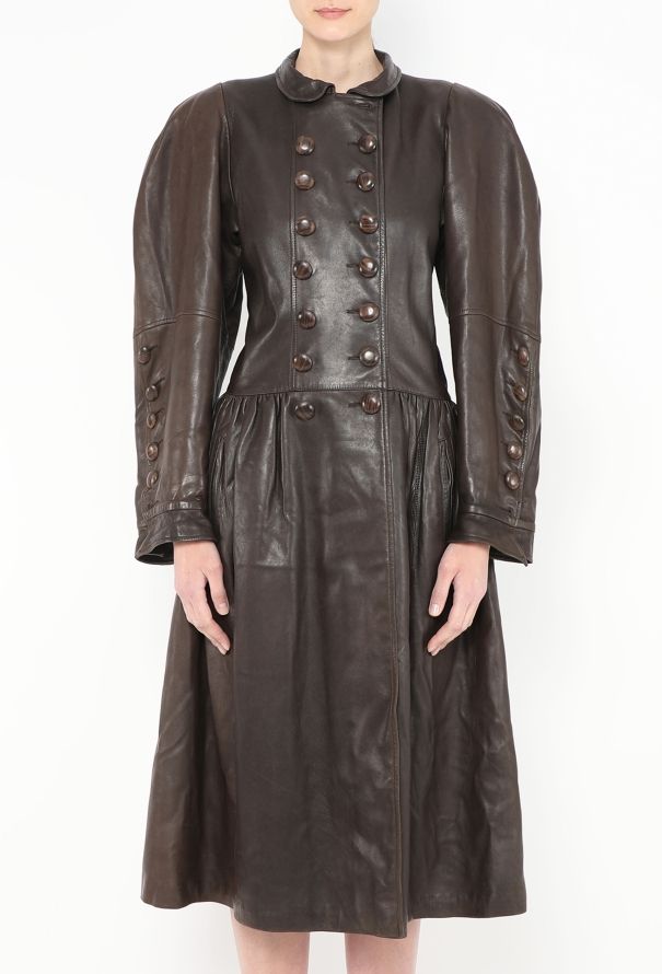 Saint Laurent ULTRA RARE F/W 1983 Flared Leather Coat - 6