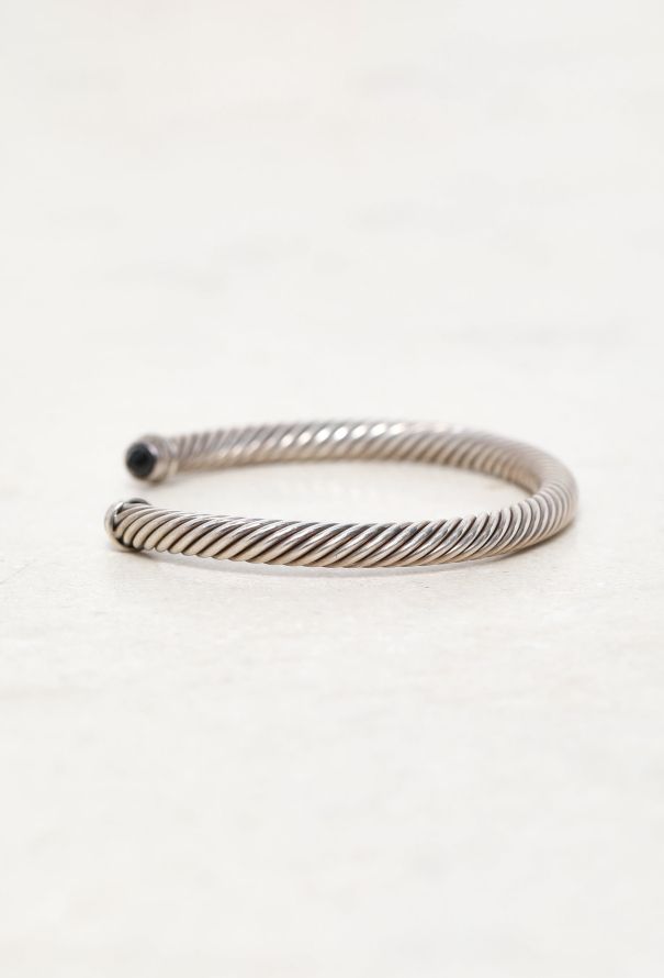 Vintage Fine Jewelry David Yurman Silver, Diamond & Onyx Bangle - 4