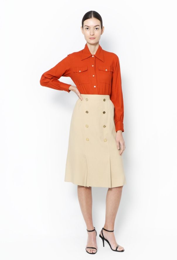 Céline '70s Double-Breasted Skirt - 3