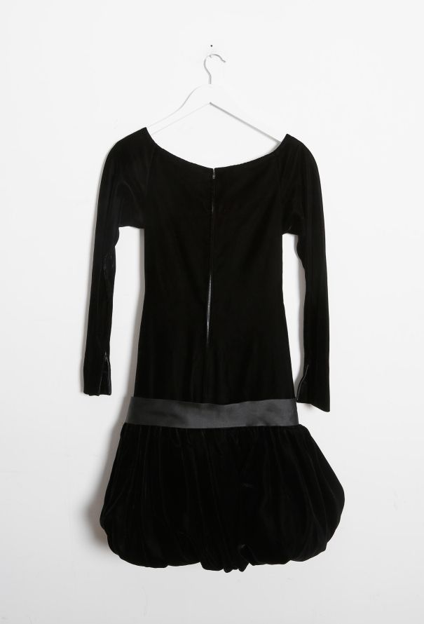 Saint Laurent Vintage Couture Velvet Ruffled Dress - 7