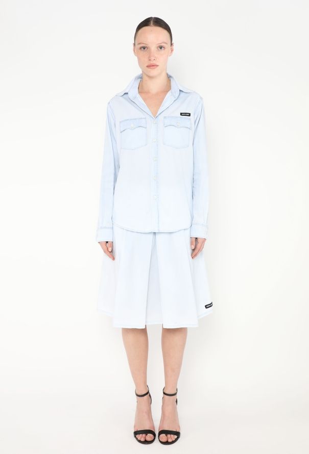 Miu Miu 2023 Western Cotton Skirt Ensemble - 3