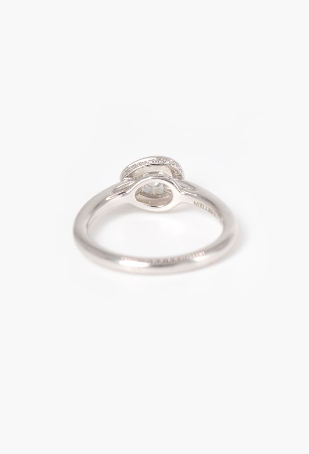 Mellerio 18k White Gold & Diamond Mot D'Amour Ring - 5