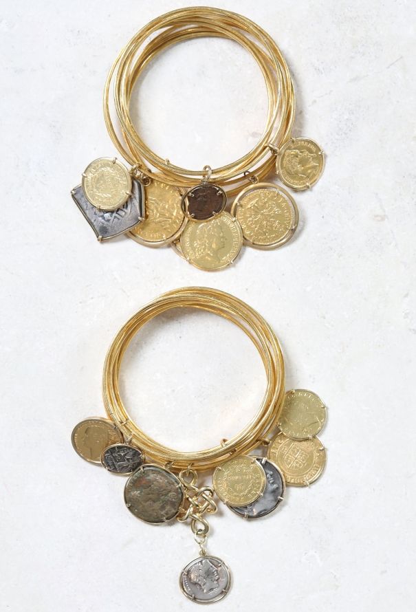 Vintage Fine Jewelry Set of 16 Coin Charm Bracelets, owned by Elizabeth Taylor - 5