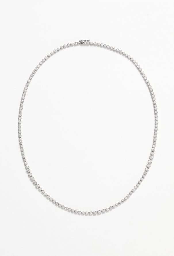 Vintage Fine Jewelry 18k White Gold & 7.5 Carats Diamond Necklace - 1