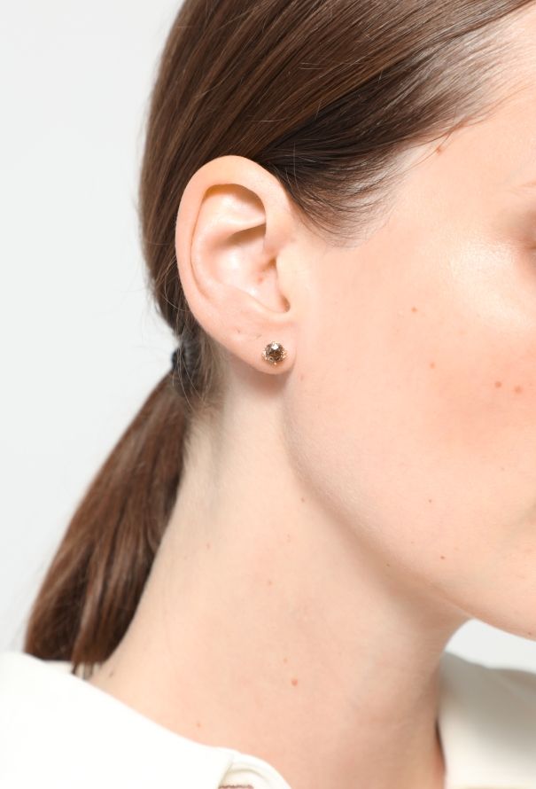 Modern Fine Jewelry 18k Gold & Brown Diamond Studs - 2