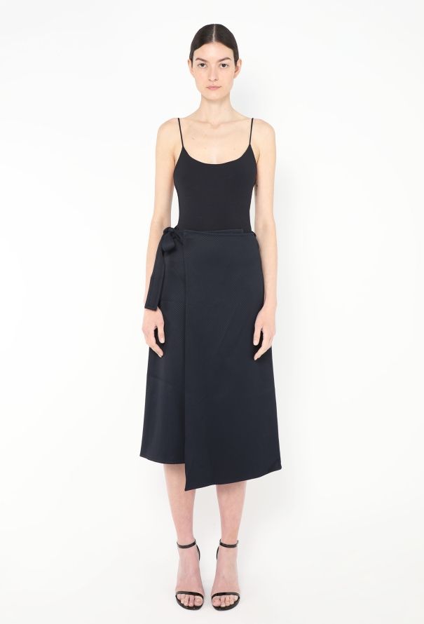 Céline Twill Belted Wrap Skirt - 1