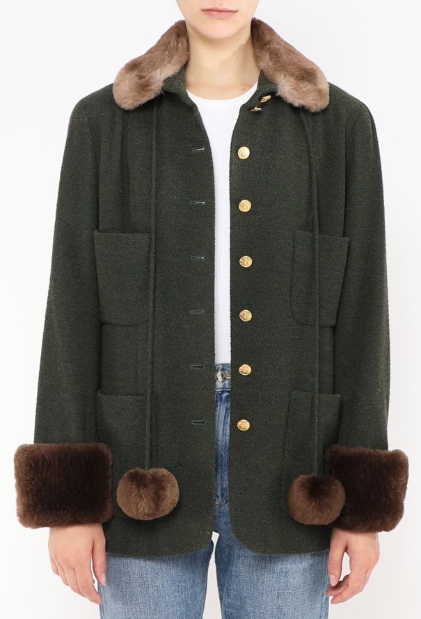 Chanel Late '80s Fur Trim Chevron Ensemble - 7